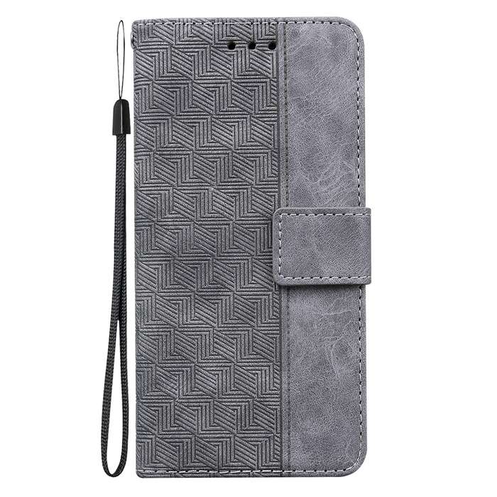 For Honor Magic6 Pro Geometric Embossed Leather Phone Case(Grey)