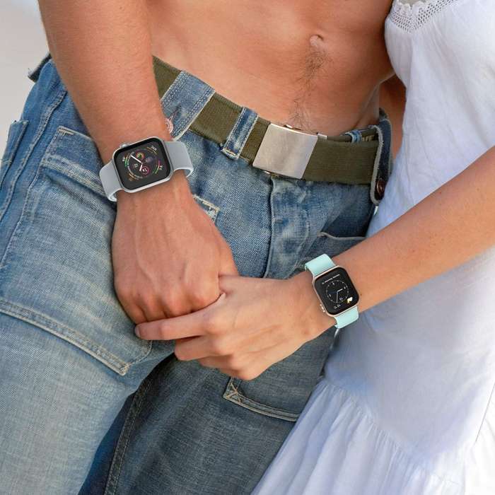 For Apple Watch SE 2023 40mm Pin Buckle Silicone Watch Band(Light Grey)