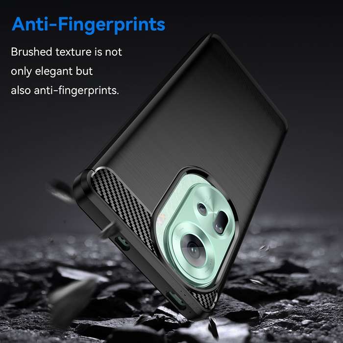 For OPPO Reno11 Global Brushed Texture Carbon Fiber TPU Phone Case(Black)
