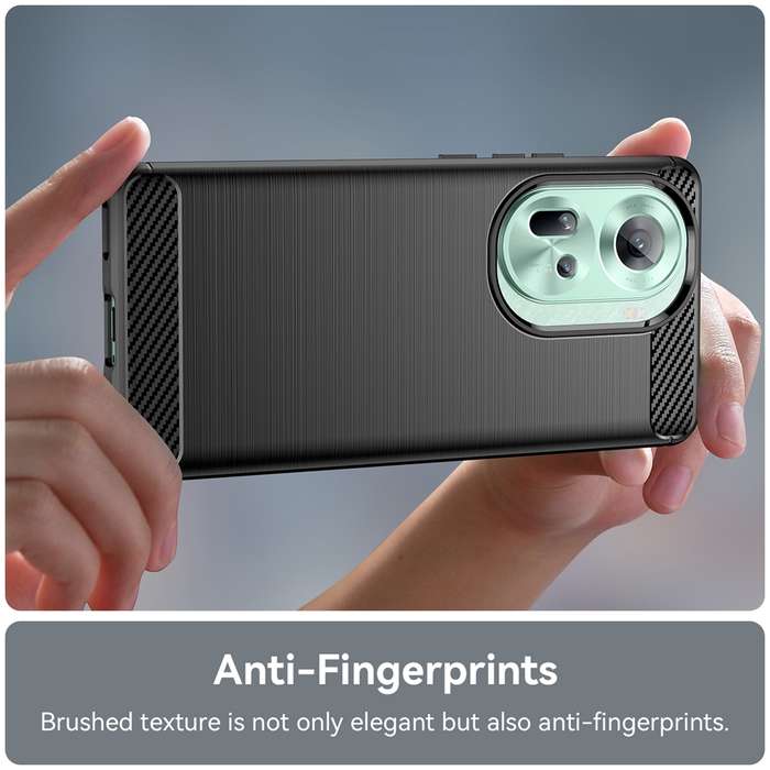 For OPPO Reno11 Global Brushed Texture Carbon Fiber TPU Phone Case(Black)