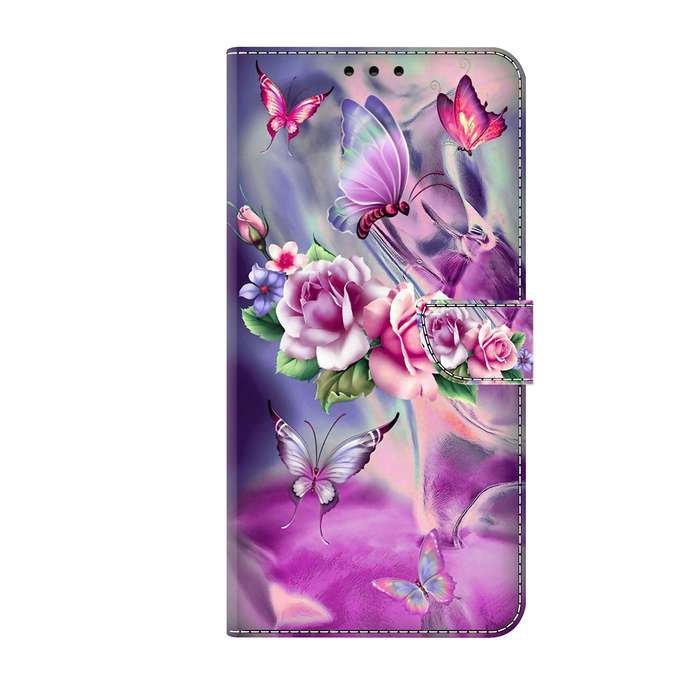 For LG Q92 5G Crystal 3D Shockproof Protective Leather Phone Case(Butterfly)