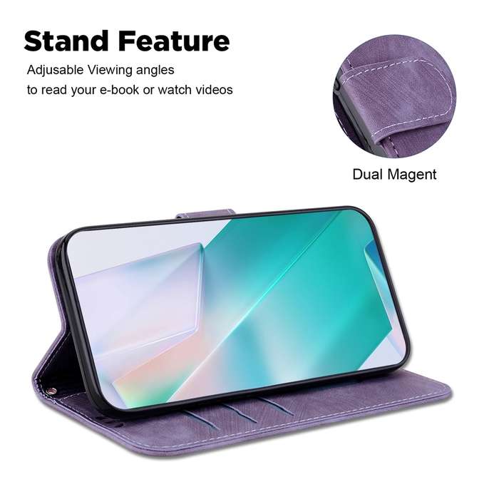 For OPPO Reno12 5G Global Little Tiger Embossed Leather Phone Case(Purple)