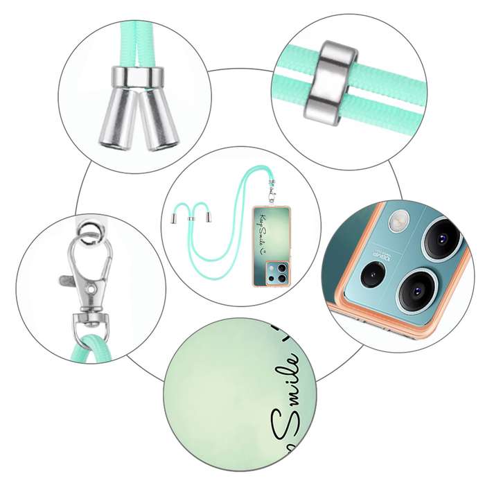 For Xiaomi Redmi Note 13 5G Global Electroplating Dual-side IMD Phone Case with Lanyard(Smile)