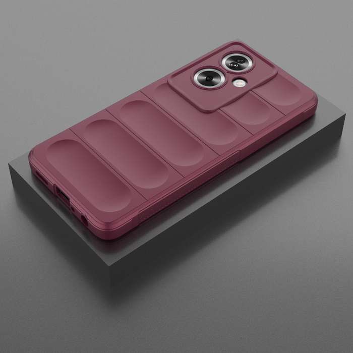 For OPPO A79 5G Global Magic Shield TPU + Flannel Phone Case(Wine Red)