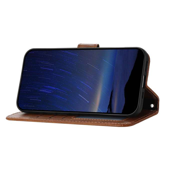 For iPhone 16 Oil Skin Zipper Wallet Leather Phone Case(Brown)