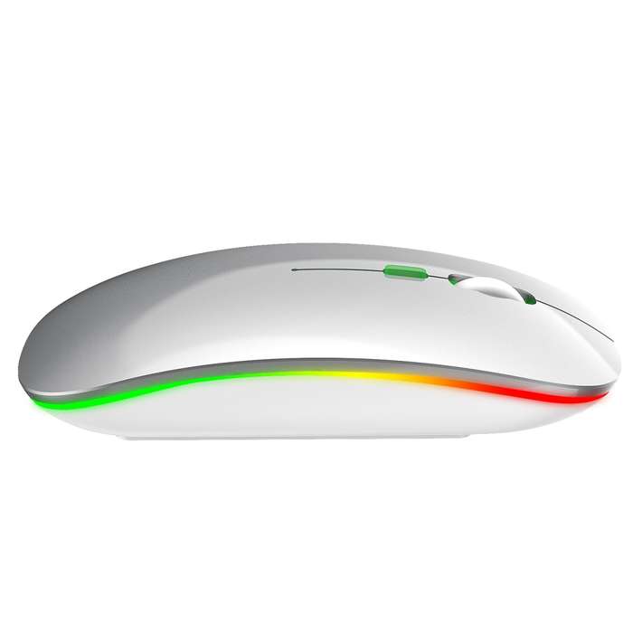 HXSJ M40 2.4GHZ 800,1200,1600dpi Third Gear Adjustment Colorful Wireless Mouse USB Rechargeable(Silv