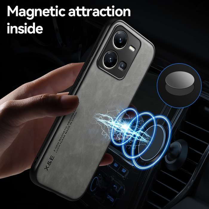 For vivo X100 Ultra Skin Feel Magnetic Leather Back Phone Case(Light Grey)
