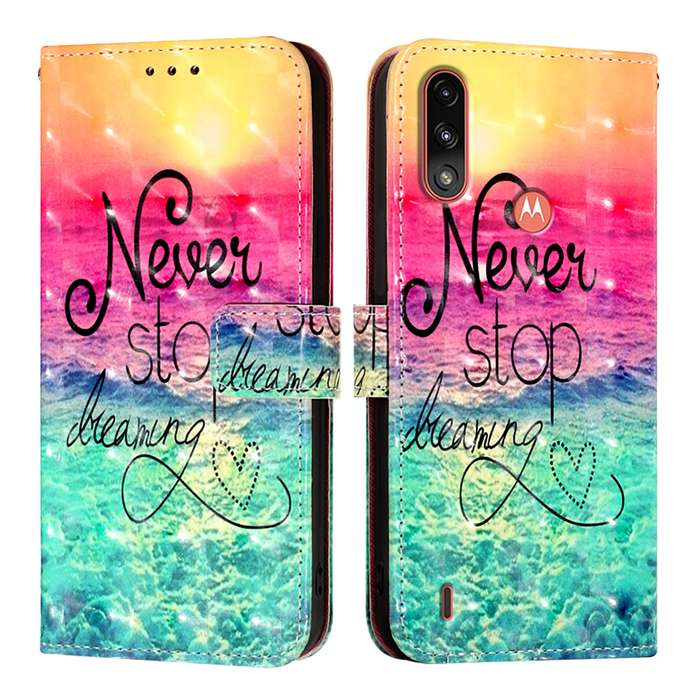 For Motorola Moto E7 Power 3D Painting Horizontal Flip Leather Phone Case(Chasing Dreams)