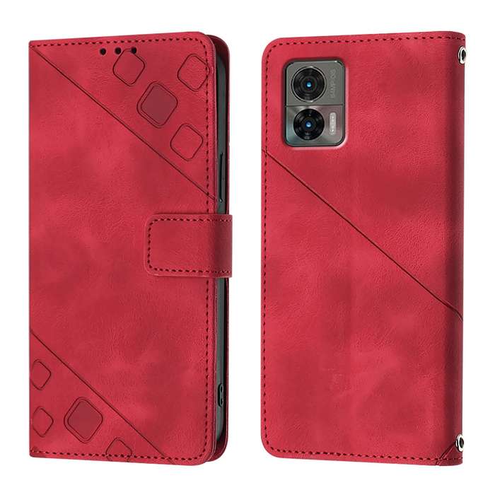 For Motorola Edge 30 Neo Skin Feel Embossed Leather Phone Case(Red)