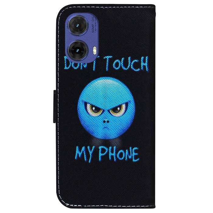 For Motorola Moto G85 Coloured Drawing Flip Leather Phone Case(Anger)