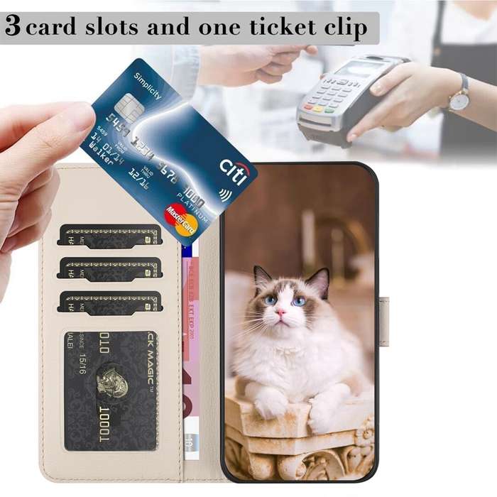 For Xiaomi Redmi Note 13 Pro 4G Cartoon Cats Leather Phone Case(Beige White)