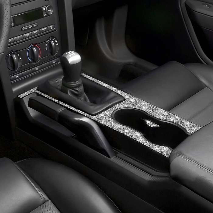 For Ford Mustang 2005-2009 Car Gear Panel Diamond Decorative Sticker, Left Drive