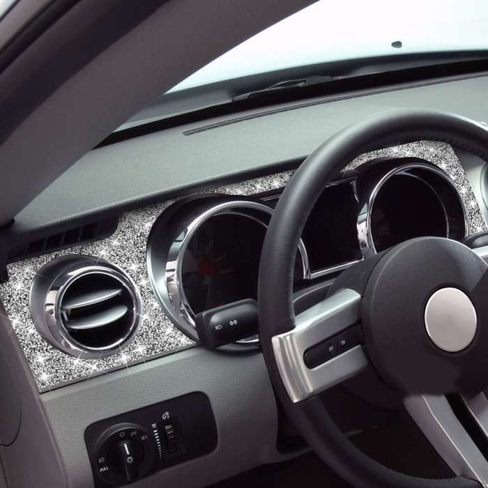 For Ford Mustang 2005-2009 Car Dashboard Frame Diamond Decorative Sticker, Left Drive