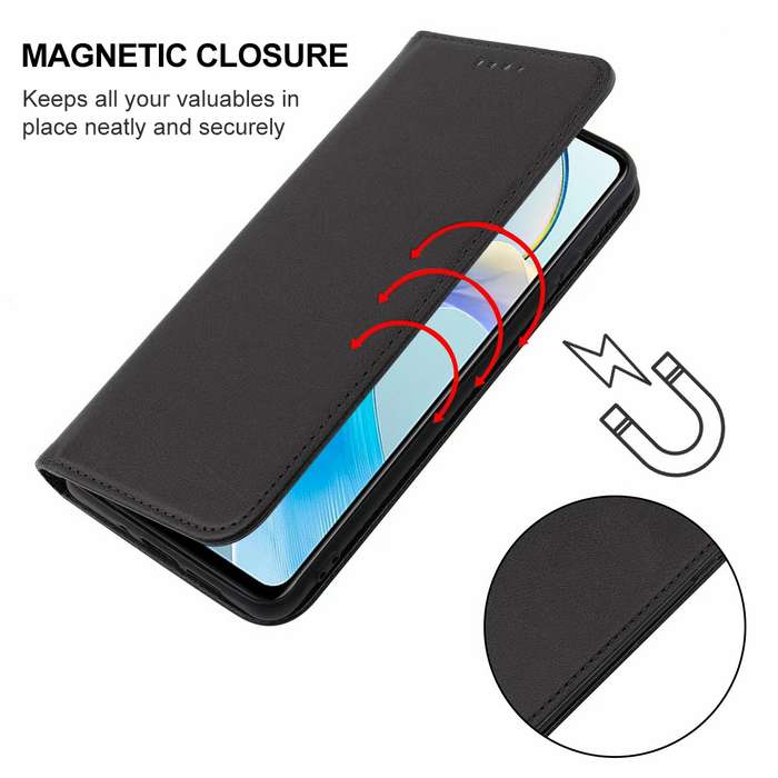 For vivo Y100i Magnetic Closure Leather Phone Case(Black)
