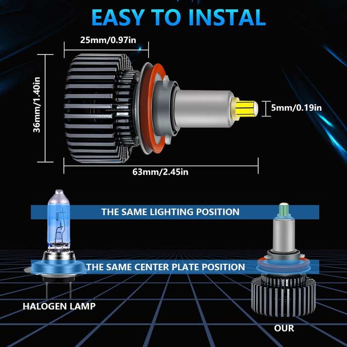 V2 1 Pair 9005 35W 6000K 4000LM Car 6 Sides LED Headlight(Cool White)