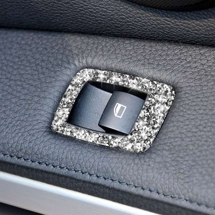 For BMW 3 Series E90 / 320i / 325i 2005-2012 Car Window Lift Panel 35.8cm Diamond Decorative Sticker