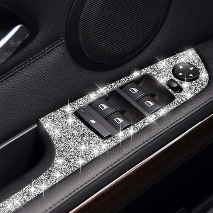 For BMW 3 Series E90 / 320i / 325i 2005-2012 Car Window Lift Panel 35.8cm Diamond Decorative Sticker