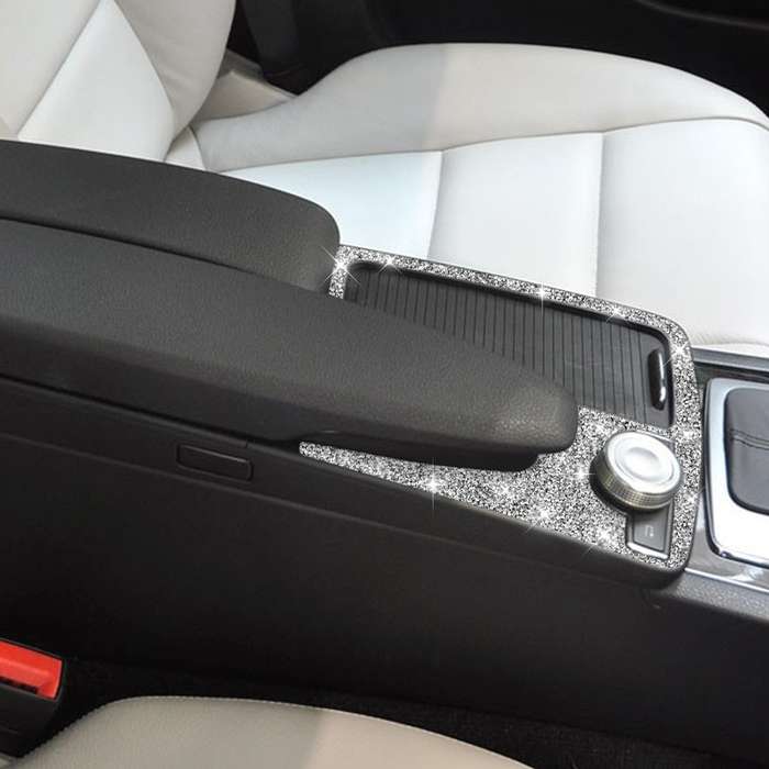 For Mercedes-Benz C-class W204 2007-2013 Car Gear Panel Diamond Decorative Sticker, Right-hand Drive