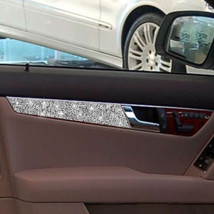 For Mercedes-Benz C-class W204 2007-2013 Car Door Panel Diamond Decorative Sticker, Left and Right D