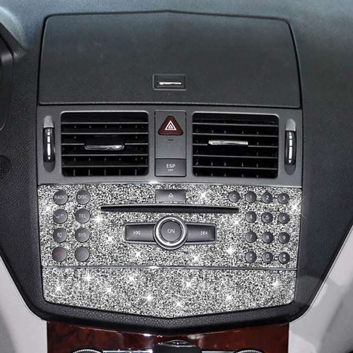 For Mercedes-Benz C-class W204 2007-2010 Car Central Control Panel A Diamond Decorative Sticker, Lef
