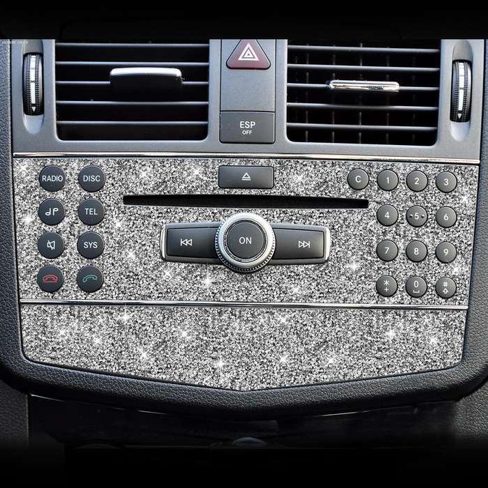For Mercedes-Benz C-class W204 2007-2010 Car Central Control Panel A Diamond Decorative Sticker, Lef