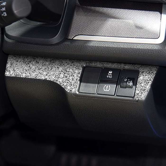 For Honda Civic 2016-2019 Car Headlight Switch Panel Diamond Decorative Sticker, Right-hand Drive