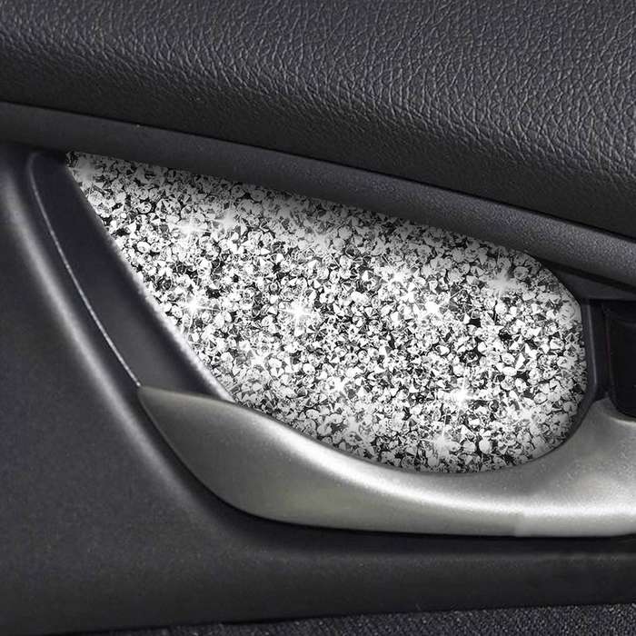 For Honda Civic 2016-2019 Car Inside Door Bowl Diamond Decorative Sticker, Left and Right Drive