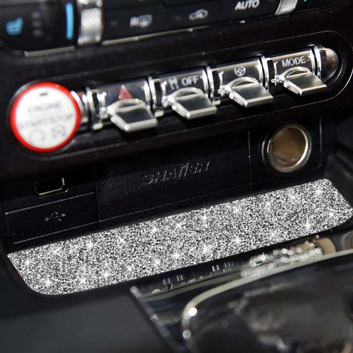 For Ford Mustang 2015-2020 Car Water Cup Holder Upper Diamond Decoration Sticker, Left and Right Dri