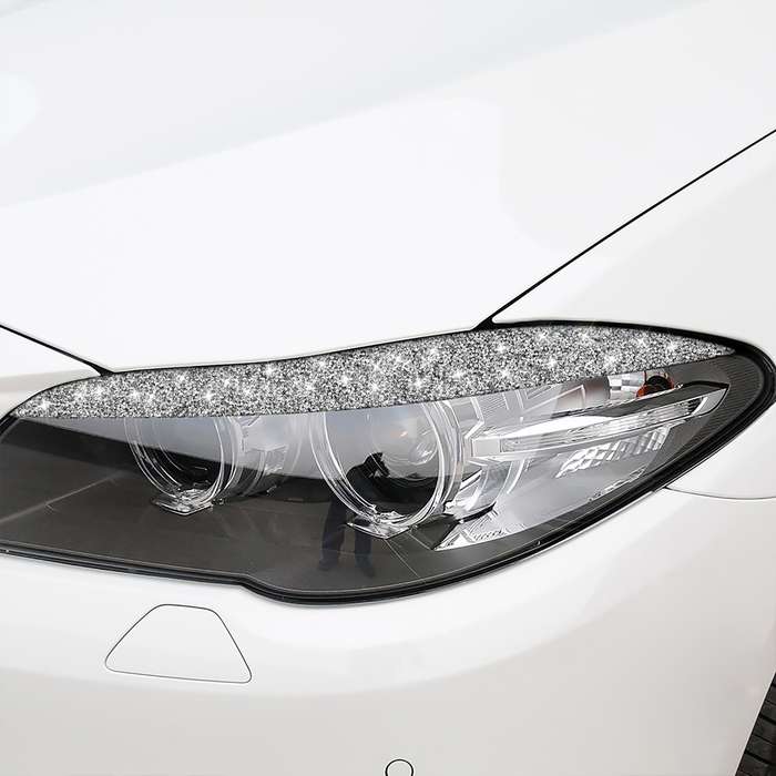 For BMW F10 5 Series 2010-2013 Car Light Eyebrow Diamond Decorative Sticker, Left and Right Drive