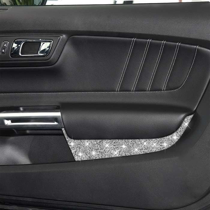 For Ford Mustang 2015-2020 Car Front Door Panel Diamond Decoration Sticker, Left and Right Drive