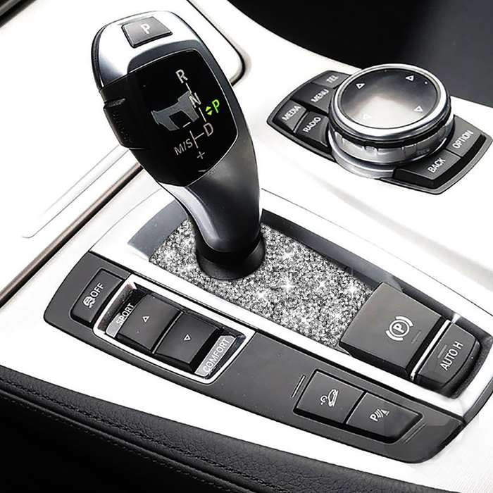 For BMW 5 Series GT X3 X4 2009-2016 Car Gear Handle Below Diamond Decorative Sticker, Left-hand Driv