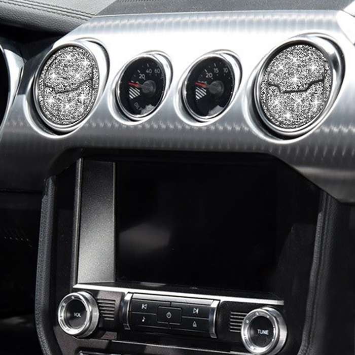 For Ford Mustang 2015-2020 6 in 1 Car Air Outlet Diamond Decoration Sticker, Left and Right Drive