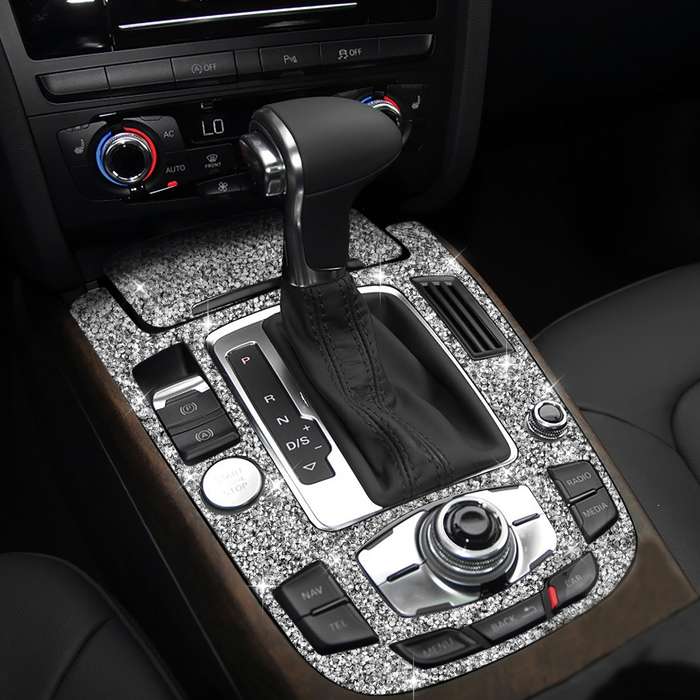 For Audi A4L / A5 / Q5 Car Gear Panel C Diamond Decoration Sticker, Left and Right Drive
