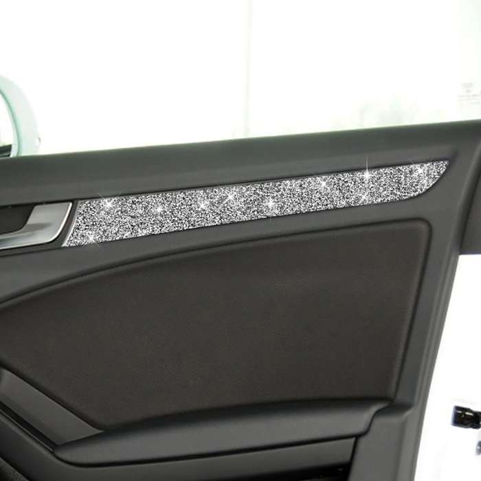 For Audi A4 / A5 / Q5 Car Interior Door Panel Trim Diamond Decoration Sticker, Left and Right Drive