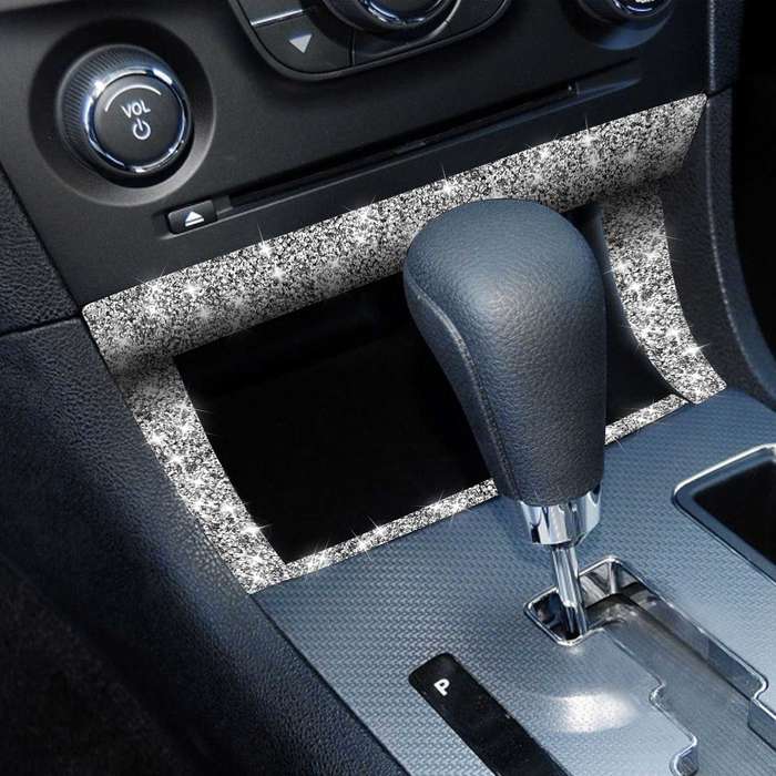 For Dodge Charger 2011-2014 Car Storage Box Frame Diamond Decorative Sticker, Left-hand Drive