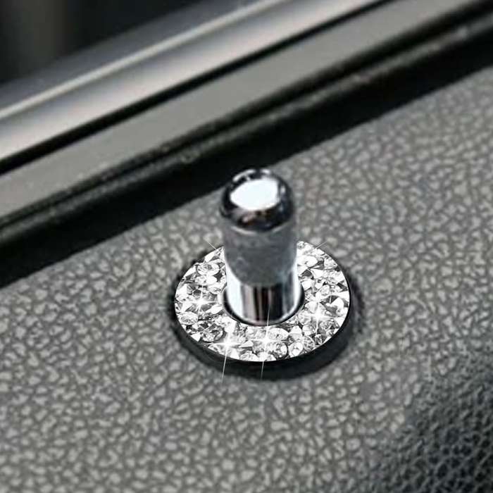 For Dodge Charger 2011-2014 Car Door Lock Ring Diamond Decorative Sticker, Left-hand Drive