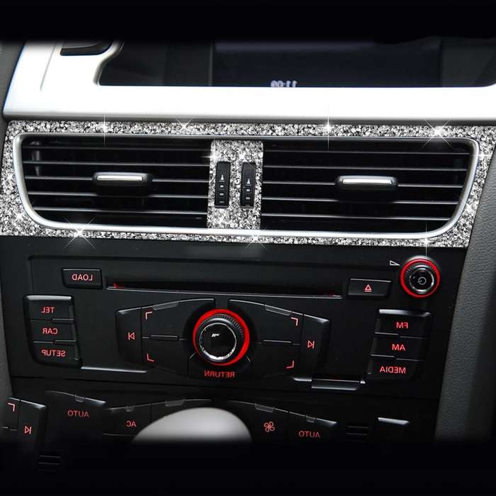 For Audi A4 / A5 / Q5 2pcs Car Air Conditioner Outlet Diamond Decoration Sticker, Right Drive