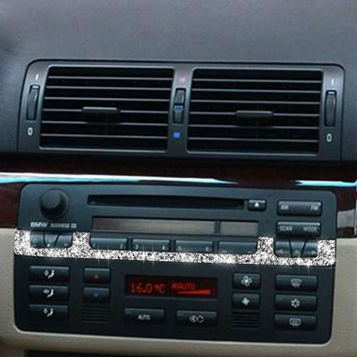 For BMW Series 3 E46 1998-2005 Car Center Control Panel Middle Diamond Decoration Sticker, Left and
