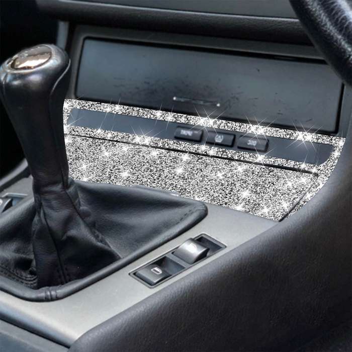 For BMW Series 3 E46 1998-2005 Car Cigarette Lighter Frame Diamond Decoration Sticker, Right Drive