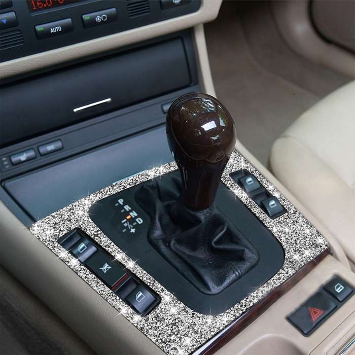 For BMW Series 3 E46 1998-2005 Car Center Control Panel Diamond Decoration Sticker, Left Drive