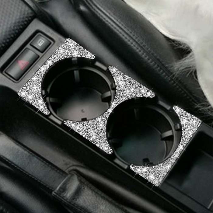 For BMW Series 3 E46 1998-2005 Car Water Cup Holder Panel Diamond Decoration Sticker, Left and Right