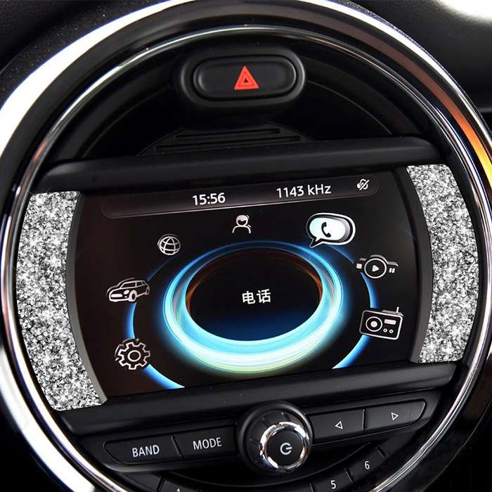 For BMW Mini Cooper Countryman Clubman F54 Car F Chassis Navigation Panel Diamond Decoration Sticker