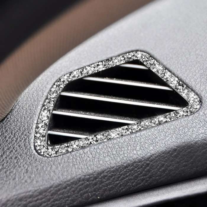 For BMW X5 E70 / X6 E71 2008-2013 Car Dashboard Air Outlet Diamond Decoration Sticker, Left Drive
