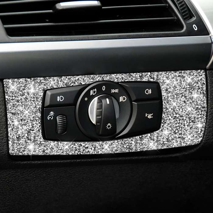 For BMW X5 E70 / X6 E71 2008-2013 Car Headlight Panel Diamond Decoration Sticker, Left Drive