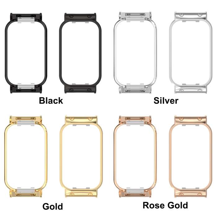 For Xiaomi Smart Band 8 Active / Redmi Band 2 Metal Frame Watch Protective Case(Silver)