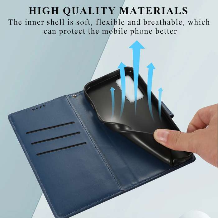 For Xiaomi Redmi Note 11 Pro 4G PU Genuine Leather Texture Embossed Line Phone Case(Blue)