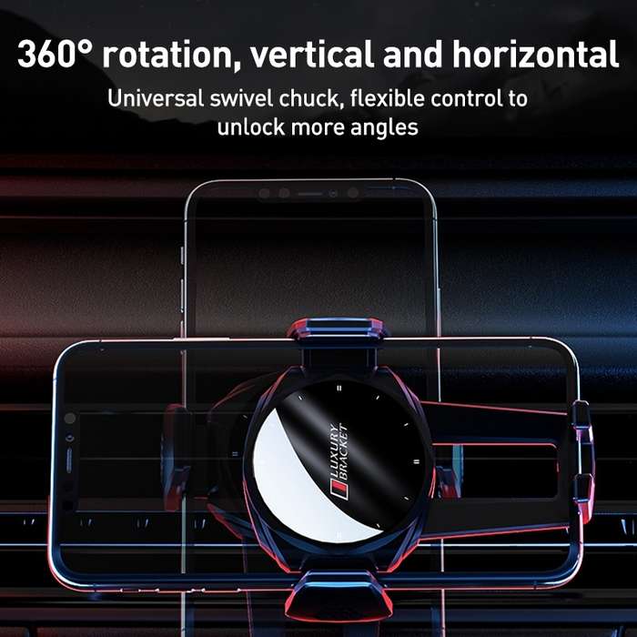 V70 Mechanical Lock Wireless Fast Charging Air Outlet Car Holder(Red)