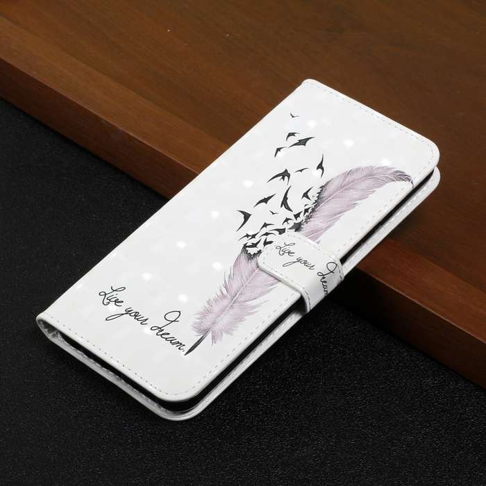 For Xiaomi Redmi Note 10 Oil Embossed 3D Drawing Leather Phone Case(Feather)