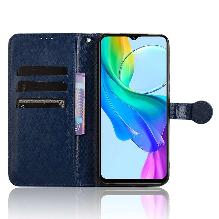 For vivo Y03 4G Honeycomb Dot Texture Leather Phone Case(Blue)