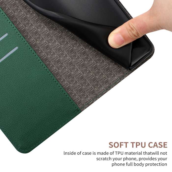 For Motorola Moto E14 Rhombic Grid Texture Leather Phone Case(Green)